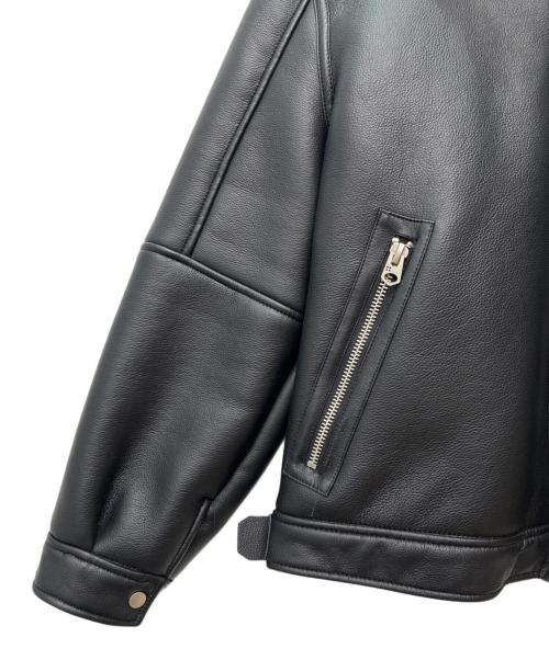ZARA（ザラ）ZARA (ザラ) フェイクレザームートンジャケット ブラック サイズ:SIZE XLの古着・服飾アイテム
