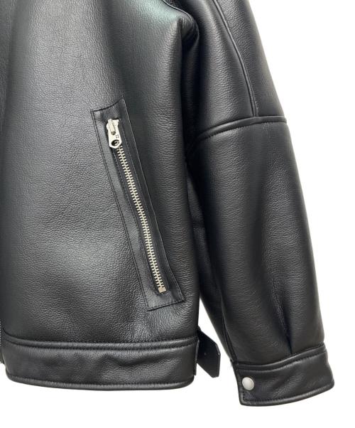 ZARA（ザラ）ZARA (ザラ) フェイクレザームートンジャケット ブラック サイズ:SIZE XLの古着・服飾アイテム