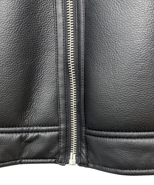 ZARA（ザラ）ZARA (ザラ) フェイクレザームートンジャケット ブラック サイズ:SIZE XLの古着・服飾アイテム