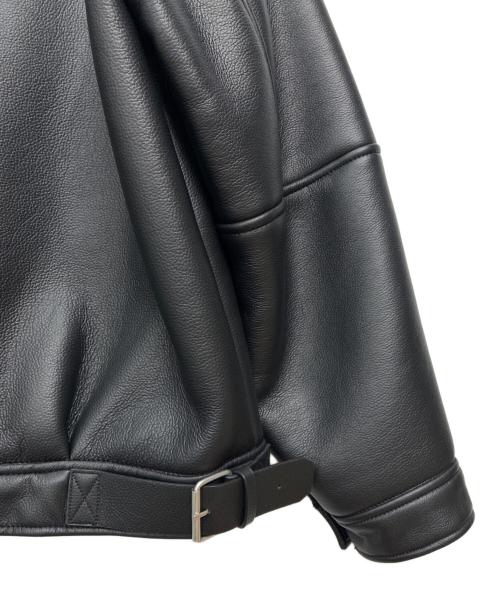 ZARA（ザラ）ZARA (ザラ) フェイクレザームートンジャケット ブラック サイズ:SIZE XLの古着・服飾アイテム