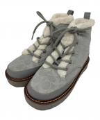 COACHコーチ）の古着「IMANI SUEDE BOOT シグネチャー ムートン レースアップブーツ」｜グレー