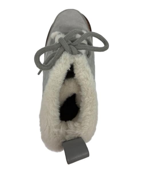 COACH（コーチ）COACH (コーチ) IMANI SUEDE BOOT シグネチャー ムートン レースアップブーツ グレー サイズ:EUR 35.5の古着・服飾アイテム