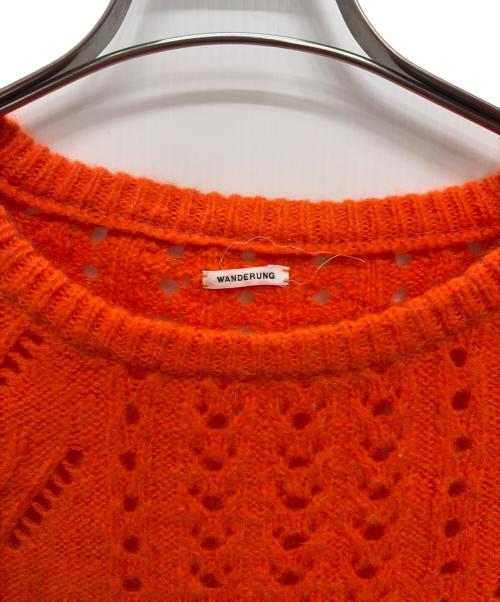 WANDERUNG（ワンデルング）WANDERUNG (ワンデルング) 透かしニット オレンジ サイズ:ONE SIZEの古着・服飾アイテム