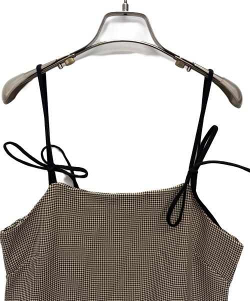 GANNI（ガニー）Ganni (ガニー) cotton Check Mini Dress ベージュ×ブラック サイズ:40の古着・服飾アイテム