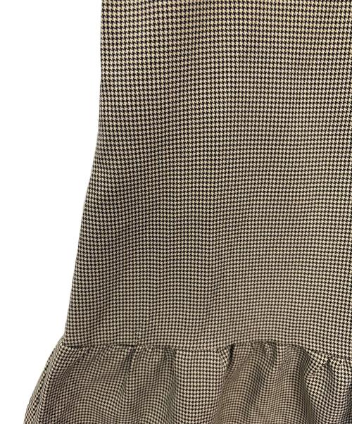 GANNI（ガニー）Ganni (ガニー) cotton Check Mini Dress ベージュ×ブラック サイズ:40の古着・服飾アイテム