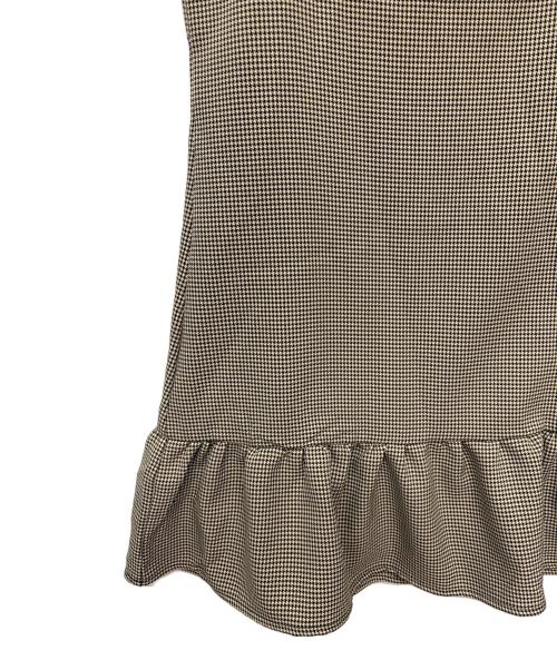 GANNI（ガニー）Ganni (ガニー) cotton Check Mini Dress ベージュ×ブラック サイズ:40の古着・服飾アイテム