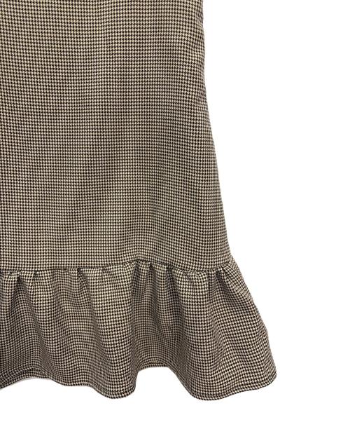 GANNI（ガニー）Ganni (ガニー) cotton Check Mini Dress ベージュ×ブラック サイズ:40の古着・服飾アイテム