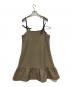 Ganni（ガニー）の古着「cotton Check Mini Dress」｜ベージュ×ブラック