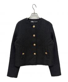 ZARA（ザラ）の古着「テクスチャーツイードジャケット」｜ブラック