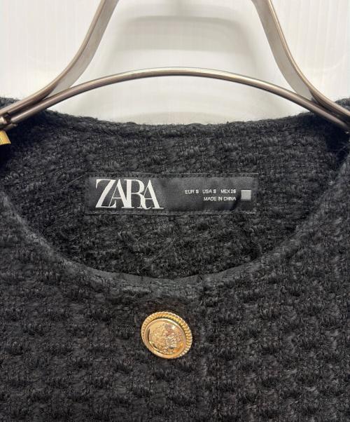 ZARA（ザラ）ZARA (ザラ) テクスチャーツイードジャケット ブラック サイズ:Sの古着・服飾アイテム