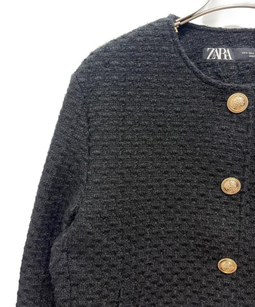 ZARA（ザラ）ZARA (ザラ) テクスチャーツイードジャケット ブラック サイズ:Sの古着・服飾アイテム