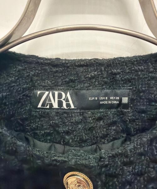 ZARA（ザラ）ZARA (ザラ) テクスチャーツイードジャケット ブラック サイズ:Sの古着・服飾アイテム