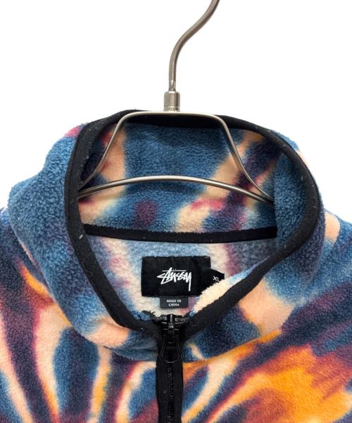 stussy（ステューシー）stussy (ステューシー) ハーフジップフリースジャケット ブルー×イエロー サイズ:SIZE XLの古着・服飾アイテム