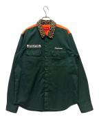 SUPREMEシュプリーム）の古着「16AW leopard collar work shirt」｜グリーン