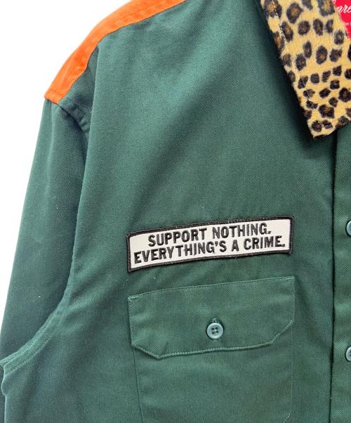 SUPREME（シュプリーム）Supreme (シュプリーム) 16AW leopard collar work shirt グリーン サイズ:Mの古着・服飾アイテム
