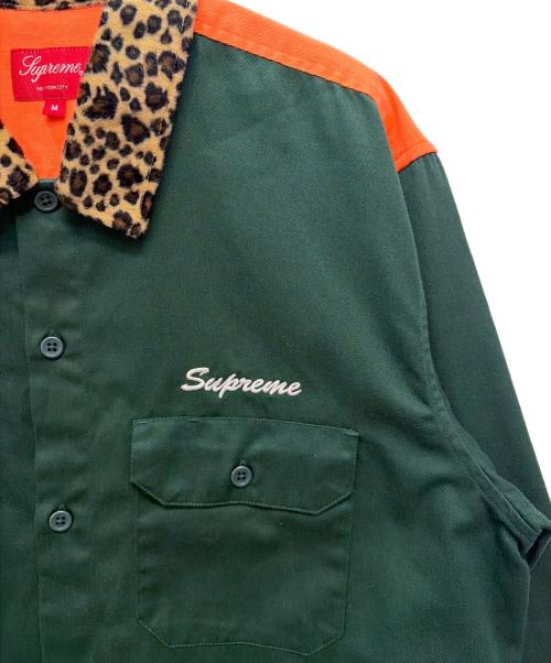 SUPREME（シュプリーム）Supreme (シュプリーム) 16AW leopard collar work shirt グリーン サイズ:Mの古着・服飾アイテム