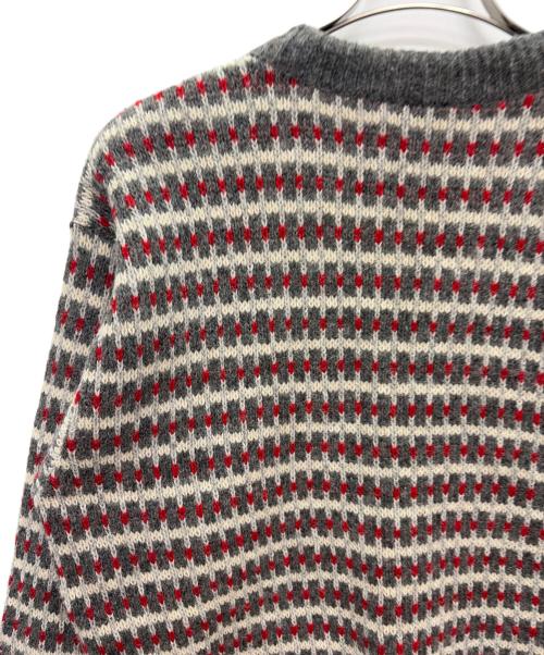 Ore（オー）ORE (オー) ノルウェー製 バーズアイニット ホワイト×グレー サイズ:不明の古着・服飾アイテム