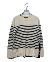 23区（ニジュウサンク）の古着「ボーダーニット」｜ベージュ×ブラック
