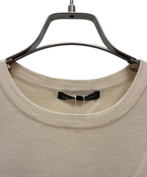 23区（ニジュウサンク）23区 (ニジュウサンク) ボーダーニット ベージュ×ブラック サイズ:48の古着・服飾アイテム