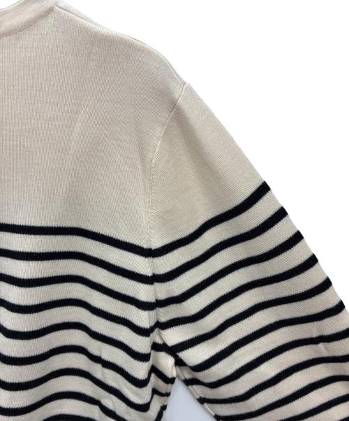 23区（ニジュウサンク）23区 (ニジュウサンク) ボーダーニット ベージュ×ブラック サイズ:48の古着・服飾アイテム
