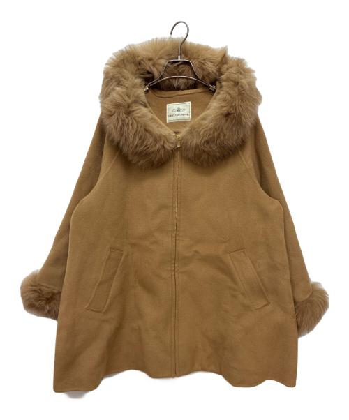 GRACE CONTINENTAL（（グレースコンチネンタル）GRACE CONTINENTAL (（グレースコンチネンタル) ポンチョ風トリミングコート ブラウン サイズ:SIZE 36の古着・服飾アイテム