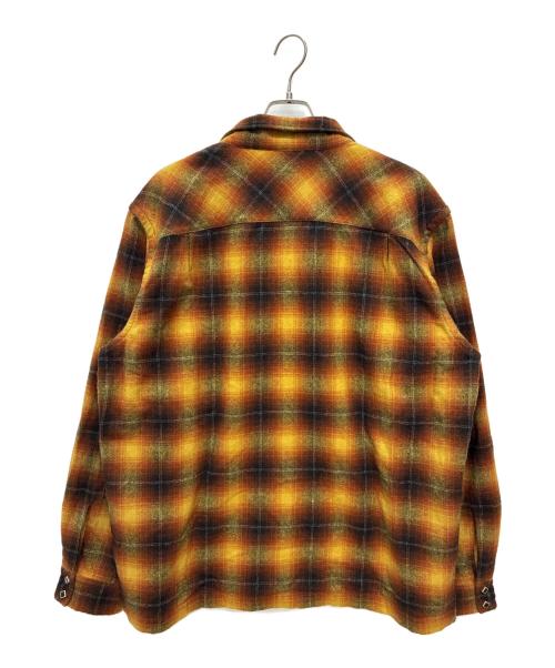 RRL（ダブルアールエル）RRL (ダブルアールエル) ジェシー プラッド ウールブレンド キャンプシャツ / JESSE CAMP-LONG SLEEVE-SPORT SHIRT WOOL BLEND オレンジ サイズ:XXLの古着・服飾アイテム