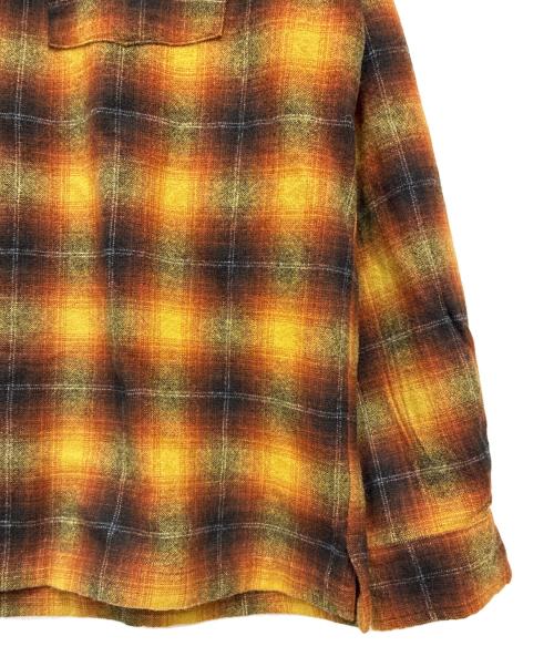 RRL（ダブルアールエル）RRL (ダブルアールエル) ジェシー プラッド ウールブレンド キャンプシャツ / JESSE CAMP-LONG SLEEVE-SPORT SHIRT WOOL BLEND オレンジ サイズ:XXLの古着・服飾アイテム