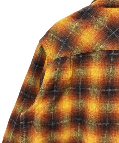 RRL（ダブルアールエル）RRL (ダブルアールエル) ジェシー プラッド ウールブレンド キャンプシャツ / JESSE CAMP-LONG SLEEVE-SPORT SHIRT WOOL BLEND オレンジ サイズ:XXLの古着・服飾アイテム