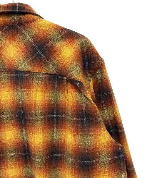RRL（ダブルアールエル）RRL (ダブルアールエル) ジェシー プラッド ウールブレンド キャンプシャツ / JESSE CAMP-LONG SLEEVE-SPORT SHIRT WOOL BLEND オレンジ サイズ:XXLの古着・服飾アイテム