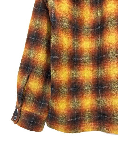 RRL（ダブルアールエル）RRL (ダブルアールエル) ジェシー プラッド ウールブレンド キャンプシャツ / JESSE CAMP-LONG SLEEVE-SPORT SHIRT WOOL BLEND オレンジ サイズ:XXLの古着・服飾アイテム