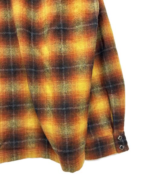 RRL（ダブルアールエル）RRL (ダブルアールエル) ジェシー プラッド ウールブレンド キャンプシャツ / JESSE CAMP-LONG SLEEVE-SPORT SHIRT WOOL BLEND オレンジ サイズ:XXLの古着・服飾アイテム
