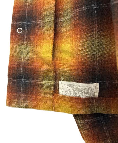 RRL（ダブルアールエル）RRL (ダブルアールエル) ジェシー プラッド ウールブレンド キャンプシャツ / JESSE CAMP-LONG SLEEVE-SPORT SHIRT WOOL BLEND オレンジ サイズ:XXLの古着・服飾アイテム
