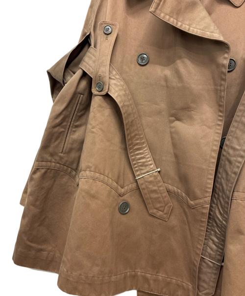 Yohji Yamamoto FEMME（ヨウジヤマモトファム）YOHJI YAMAMOTO FEMME (ヨウジヤマモトファム) コットンベルトジャケット ブラウン サイズ:2の古着・服飾アイテム