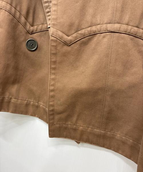 Yohji Yamamoto FEMME（ヨウジヤマモトファム）YOHJI YAMAMOTO FEMME (ヨウジヤマモトファム) コットンベルトジャケット ブラウン サイズ:2の古着・服飾アイテム