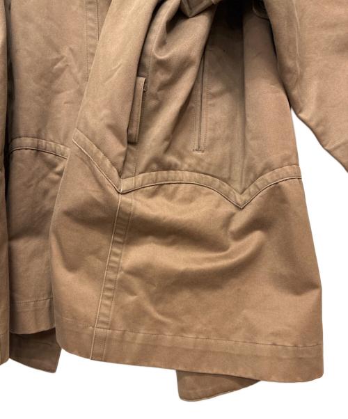 Yohji Yamamoto FEMME（ヨウジヤマモトファム）YOHJI YAMAMOTO FEMME (ヨウジヤマモトファム) コットンベルトジャケット ブラウン サイズ:2の古着・服飾アイテム