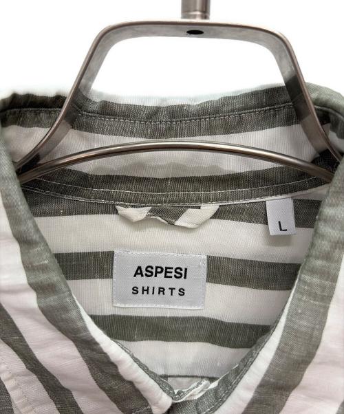 ASPESI（アスペジ）ASPESI (アスペジ) プルオーバーシャツ ホワイト×グレー サイズ:Lの古着・服飾アイテム