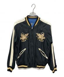 東洋エンタープライズ（トウヨウエンタープライズ）の古着「Early 1950s Style Acetate Souvenir Jacket “DRAGON HEAD” × “ROARING TIGER”」｜ブラック