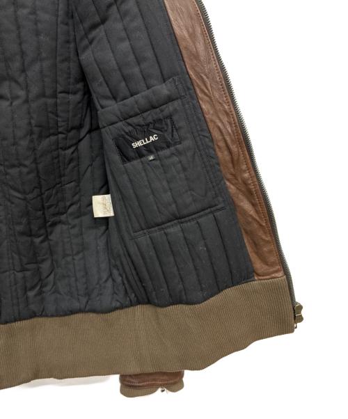 SHELLAC（シェラック）SHELLAC (シェラック) ギミック レザージャケット ブラウン サイズ:SIZE 48の古着・服飾アイテム