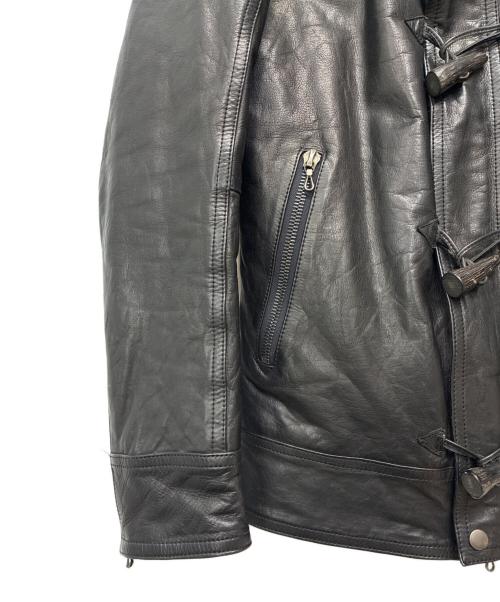 SHELLAC（シェラック）SHELLAC (シェラック) レザーダッフルジャケット ブラック サイズ:SIZE 48の古着・服飾アイテム
