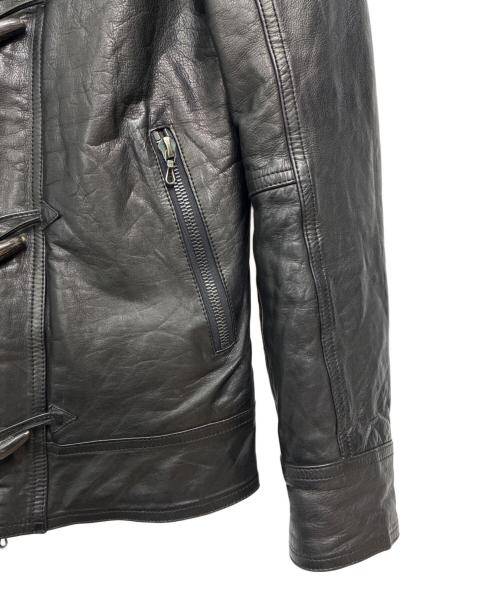 SHELLAC（シェラック）SHELLAC (シェラック) レザーダッフルジャケット ブラック サイズ:SIZE 48の古着・服飾アイテム