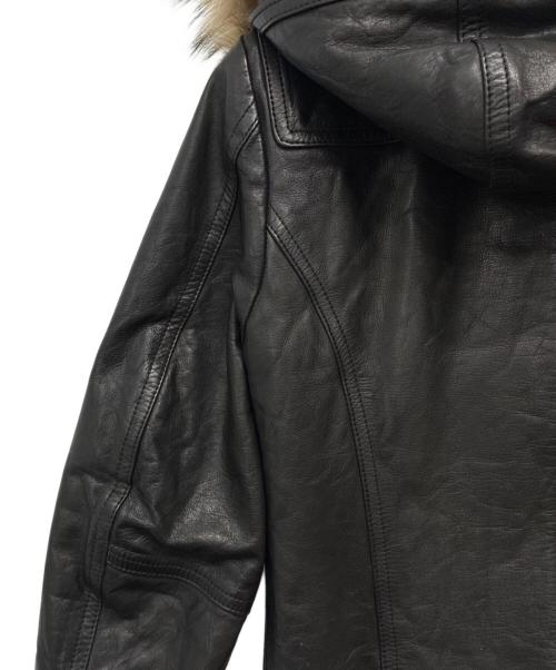 SHELLAC（シェラック）SHELLAC (シェラック) レザーダッフルジャケット ブラック サイズ:SIZE 48の古着・服飾アイテム