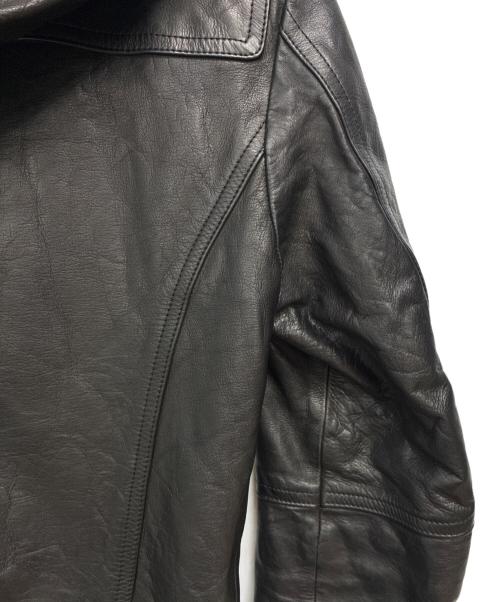 SHELLAC（シェラック）SHELLAC (シェラック) レザーダッフルジャケット ブラック サイズ:SIZE 48の古着・服飾アイテム