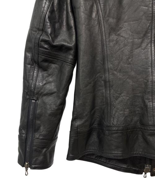 SHELLAC（シェラック）SHELLAC (シェラック) レザーダッフルジャケット ブラック サイズ:SIZE 48の古着・服飾アイテム