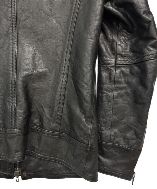 SHELLAC（シェラック）SHELLAC (シェラック) レザーダッフルジャケット ブラック サイズ:SIZE 48の古着・服飾アイテム