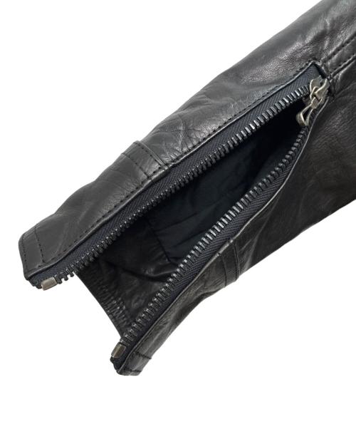 SHELLAC（シェラック）SHELLAC (シェラック) レザーダッフルジャケット ブラック サイズ:SIZE 48の古着・服飾アイテム
