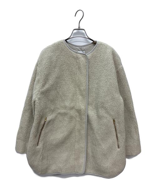 any FAM（エニィ ファム）any FAM (エニィ ファム) ノーカラーボアジャケット ベージュ サイズ:SIZE 4の古着・服飾アイテム