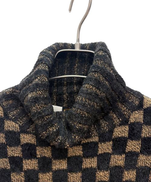 FENDI（フェンディ）FENDI (フェンディ) ズッカ柄 タートルネックセーター ブラック×ブラウン サイズ:46の古着・服飾アイテム