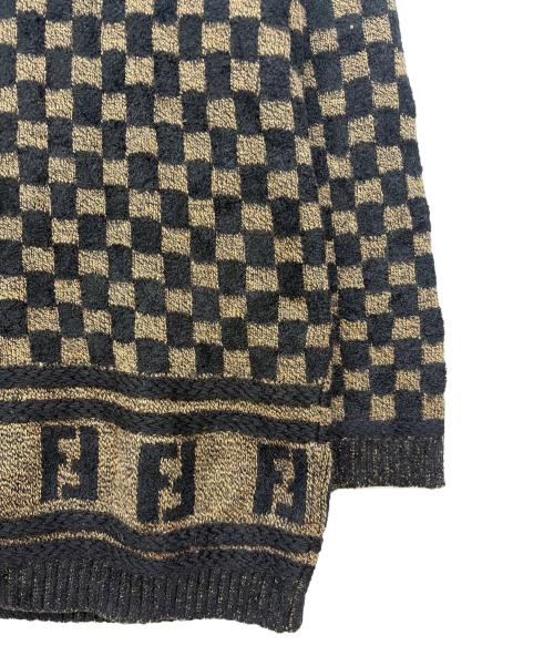 FENDI（フェンディ）FENDI (フェンディ) ズッカ柄 タートルネックセーター ブラック×ブラウン サイズ:46の古着・服飾アイテム