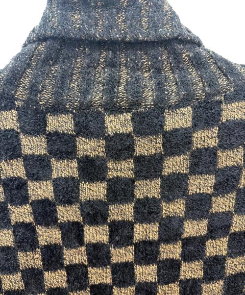 FENDI（フェンディ）FENDI (フェンディ) ズッカ柄 タートルネックセーター ブラック×ブラウン サイズ:46の古着・服飾アイテム