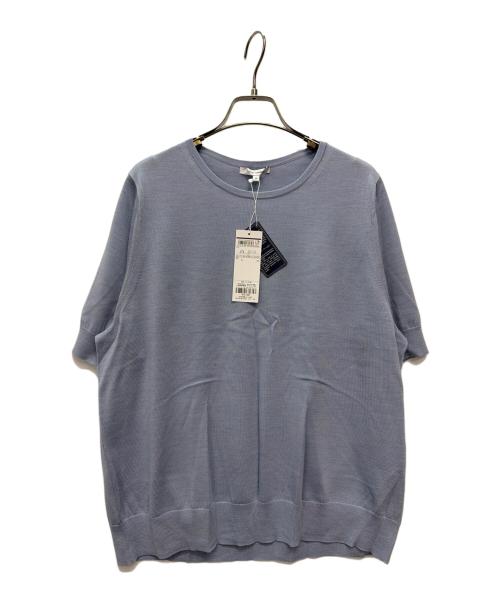 23区（ニジュウサンク）23区 (ニジュウサンク) 半袖ニット ブルー サイズ:48 未使用品の古着・服飾アイテム